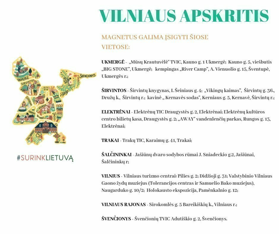 Surink Lietuvą Vilniaus apskritis - kur įsigyti